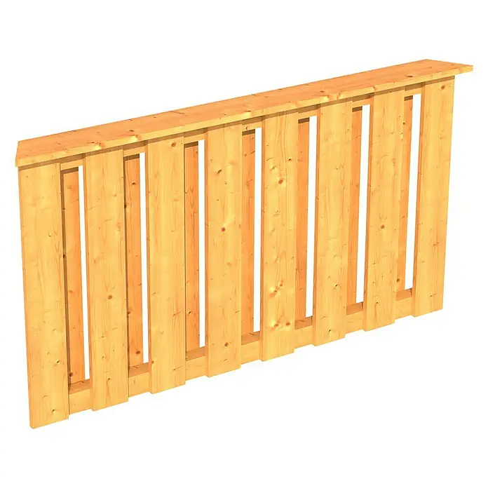 Skan Holz Brüstungsgeländer - Passend für: Skan Holz Pavillon Colmar 2, Natur - Diagonale Ansicht