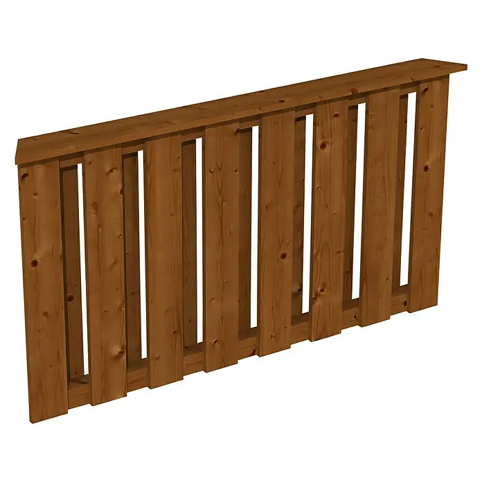 Skan Holz Brüstungsgeländer - Passend für: Skan Holz Pavillon Colmar 2, Nussbaum - Diagonale Ansicht