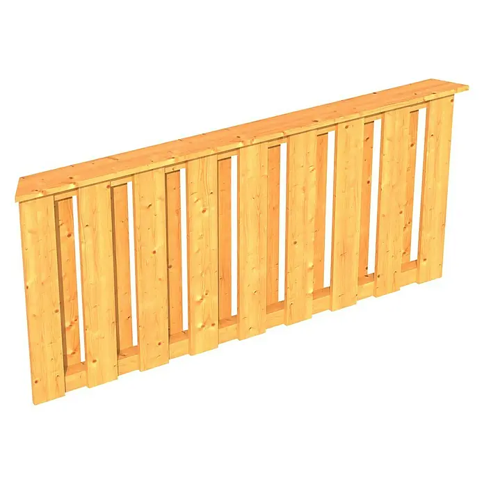 Skan Holz Brüstungsgeländer - Passend für: Skan Holz Pavillon Colmar 3, Natur - Diagonale Ansicht