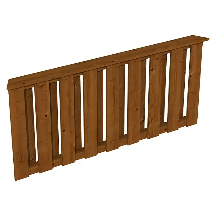 Skan Holz Brüstungsgeländer - Passend für: Skan Holz Pavillon Colmar 3, Nussbaum - Diagonale Ansicht