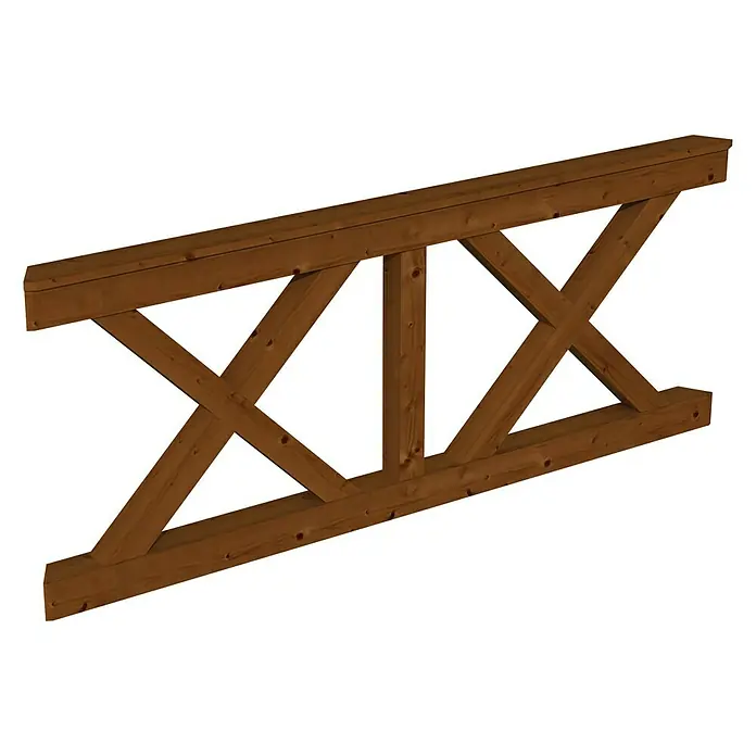 Skan Holz Brüstungsgeländer Andreaskreuz - Passend für: Skan Holz Pavillon Nice 4, Nussbaum - Diagonale Ansicht