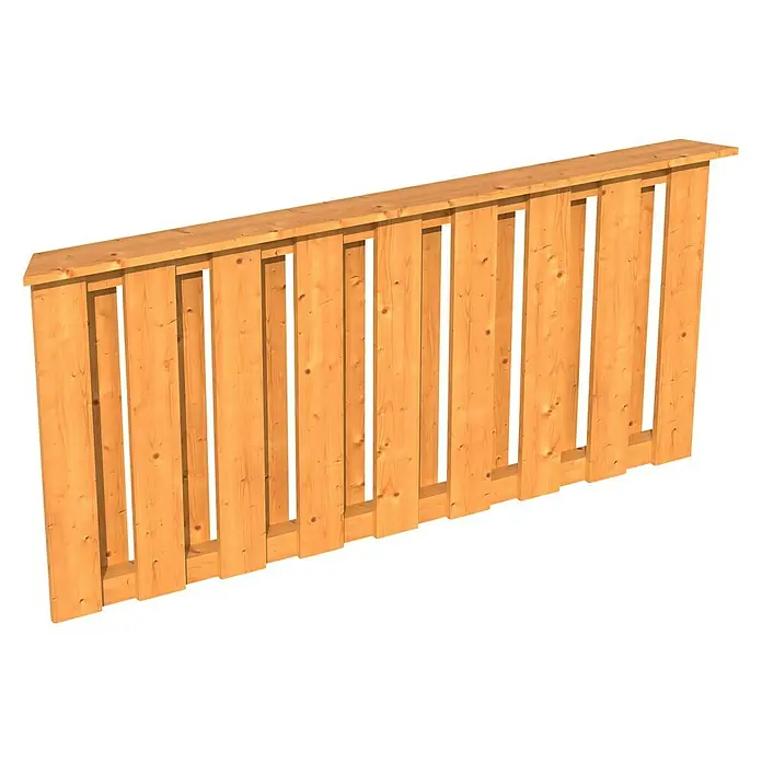 Skan Holz Brüstungsgeländer - Passend für: Skan Holz Pavillon Lyon 2, Natur - Diagonale Ansicht