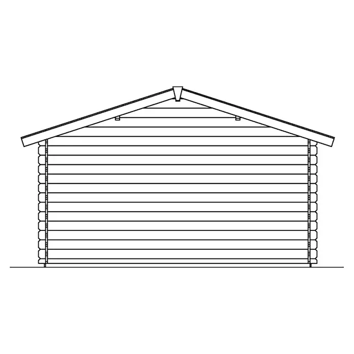 Skan Holz Gartenhaus Alicante - B x T: 420 x 553 cm, Holz, 19,5 m², Wandstärke: 28 mm - Skizze