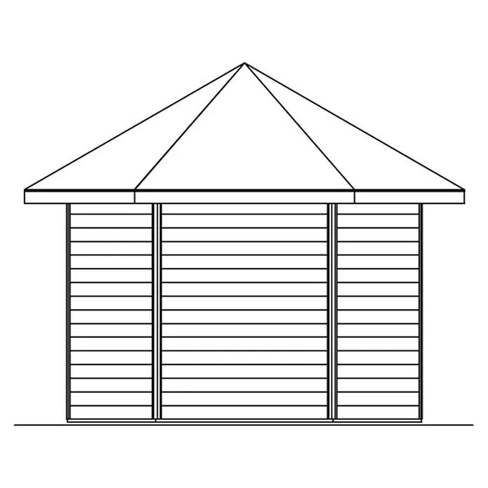 Skan Holz Gartenhaus Amelo - Holz, Schiefergrau - Skizze
