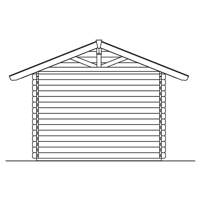 Skan Holz Gartenhaus Arosa 1 - B x T: 400 x 380 cm, Holz, 7,5 m², Wandstärke: 45 mm - Skizze