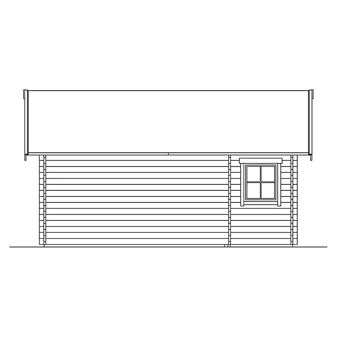 Skan Holz Gartenhaus Bern 2 - B x T: 500 x 640 cm, Holz, 23,52 m², Wandstärke: 45 mm, 19 mm Dachschalung mit Konter- & Dachlattung - Skizze