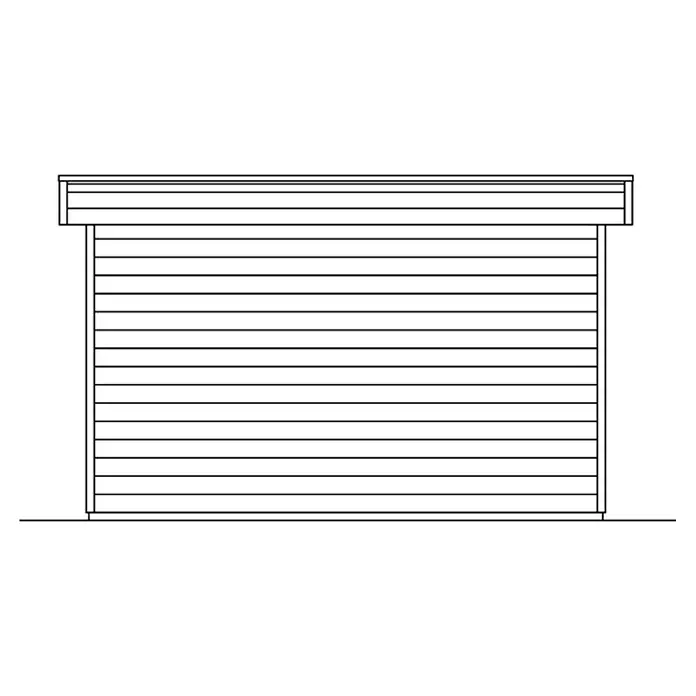 Skan Holz Gartenhaus Breda 1 - B x T: 420 x 360 cm, Holz, 11,4 m², Wandstärke: 28 mm, Grau - Skizze