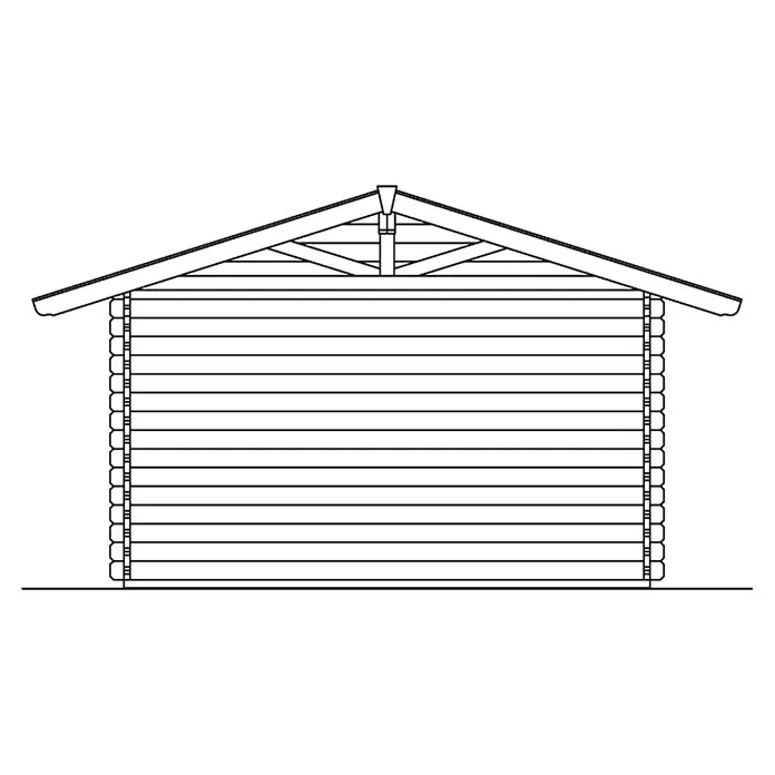 Skan Holz Gartenhaus Davos 1 - B x T: 480 x 430 cm, Holz, 11,4 m², Wandstärke: 45 mm - Skizze