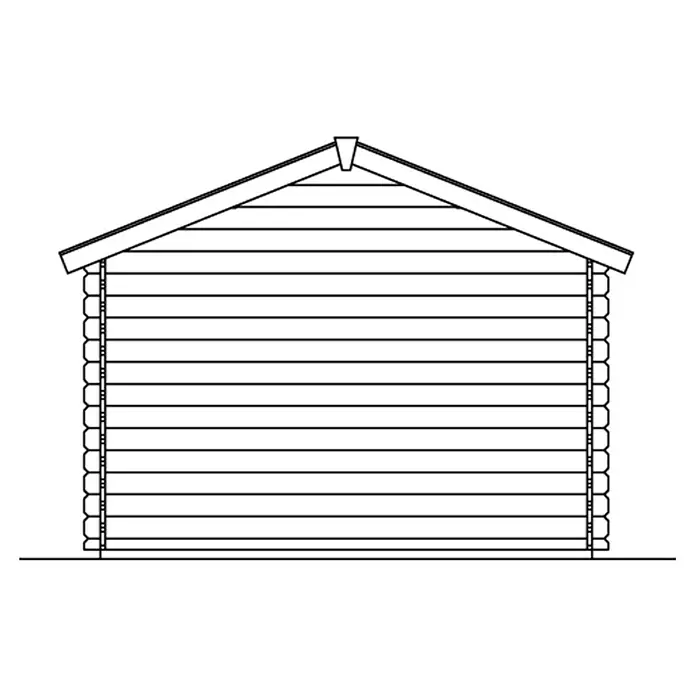 Skan Holz Gartenhaus Faro 2 - B x T: 340 x 350 cm, Holz, 7,5 m², Wandstärke: 28 mm - Skizze