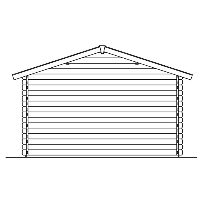 Skan Holz Gartenhaus Holmestrand - B x T: 420 x 650 cm, Holz, 23,18 m², Wandstärke: 45 mm - Skizze