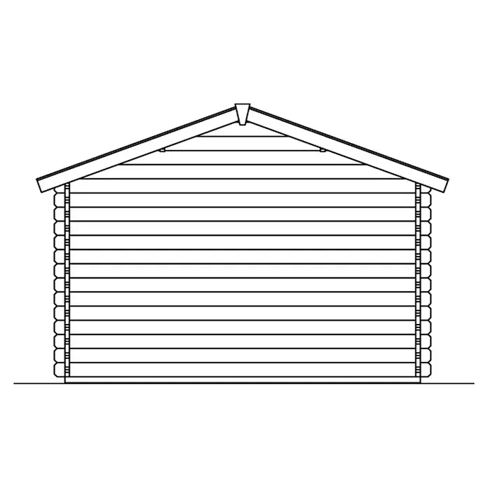 Skan Holz Gartenhaus Langesund 1 - B x T: 380 x 350 cm, Holz, 8,5 m², Wandstärke: 45 mm - Skizze