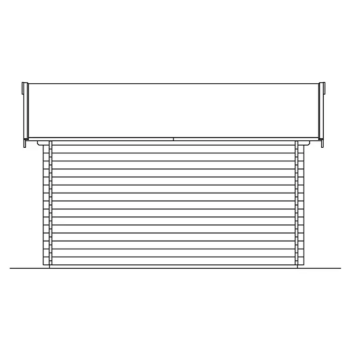 Skan Holz Gartenhaus Lugano 2 - B x T: 500 x 460 cm, Holz, 15,96 m², Wandstärke: 45 mm, 19 mm Profilschalung mit Nut & Feder - Skizze