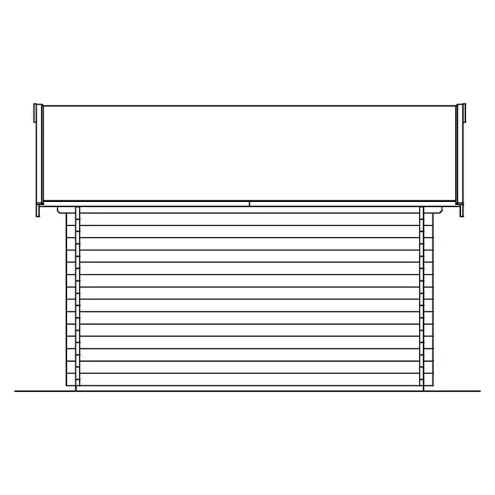 Skan Holz Gartenhaus Luzern - B x T: 460 x 580 cm, Holz, 19 m², Wandstärke: 45 mm, 19 mm Profilschalung mit Nut & Feder - Skizze