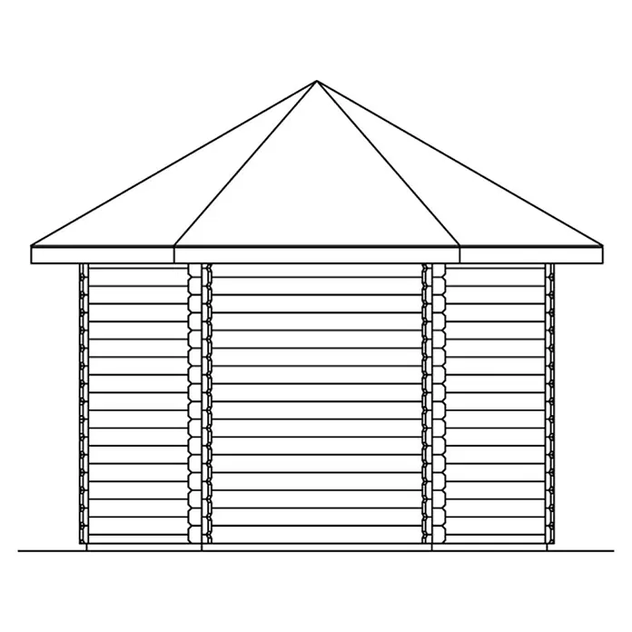 Skan Holz Gartenhaus Madeira 2 - Außenmaß: B x T: 350 x 303 cm, Holz, Wandstärke: 28 mm - Skizze