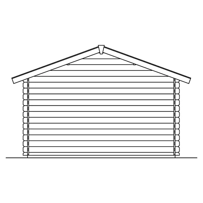 Skan Holz Gartenhaus Malaga 1 - B x T: 380 x 400 cm, Holz, 10,2 m², Wandstärke: 28 mm - Skizze