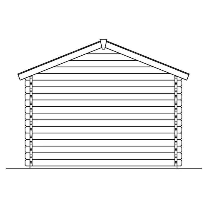 Skan Holz Gartenhaus Narvik 2 - B x T: 340 x 400 cm, Holz, 9 m², Wandstärke: 45 mm - Skizze