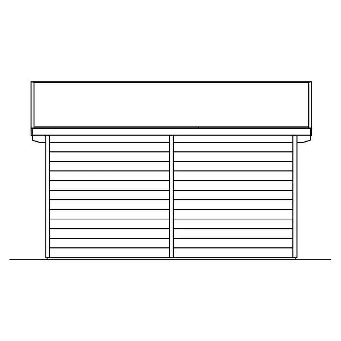 Skan Holz Gartenhaus Ostende - B x T: 390 x 310 cm, Holz, 8,75 m², Wandstärke: 28 mm, Natur - Skizze
