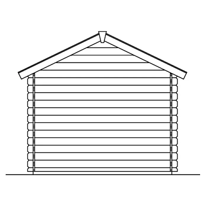 Skan Holz Gartenhaus Palma 1 - B x T: 280 x 255 cm, Holz, 5 m², Wandstärke: 28 mm - Skizze