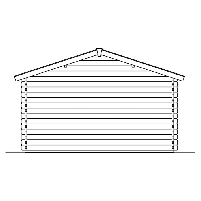 Skan Holz Gartenhaus Stavanger 2 - B x T: 420 x 480 cm, Holz, 14,44 m², Wandstärke: 45 mm - Skizze
