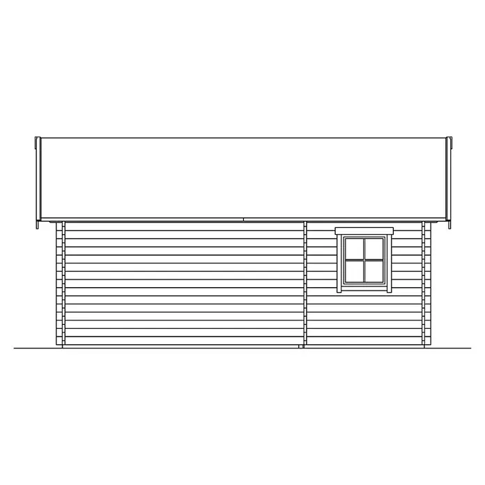 Skan Holz Gartenhaus St. Moritz - B x T: 680 x 580 cm, Holz, 24 m², Wandstärke: 45 mm, 19 mm Profilschalung mit Nut & Feder - Skizze