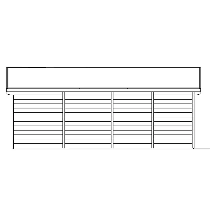 Skan Holz Gartenhaus Texel - B x T: 590 x 310 cm, Holz, 13,75 m², Wandstärke: 28 mm, Natur - Skizze