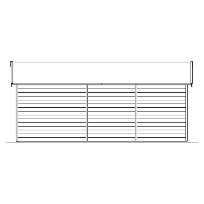 Skan Holz Gartenhaus Tilburg - B x T: 653 x 420 cm, Holz, 23,29 m², Wandstärke: 28 mm, Natur - Skizze