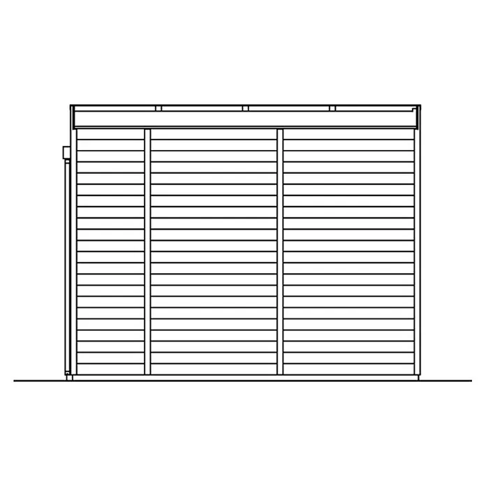 Skan Holz Gartenhaus Tokio 2 - B x T: 340 x 440 cm, Holz, 11,56 m², Schiefergrau, Doppelschalig - Skizze