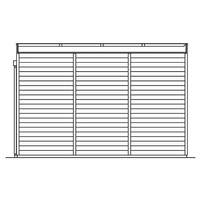 Skan Holz Gartenhaus Tokio 4 - B x T: 402 x 502 cm, Holz, 16,16 m², Doppelschalig, Natur - Skizze