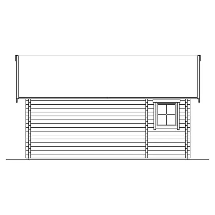 Skan Holz Gartenhaus Toronto 2 - B x T: 500 x 640 cm, Holz, Wandstärke: 70 mm, 19 mm Dachschalung mit Konterlattung & 2. Dachschalung - Skizze