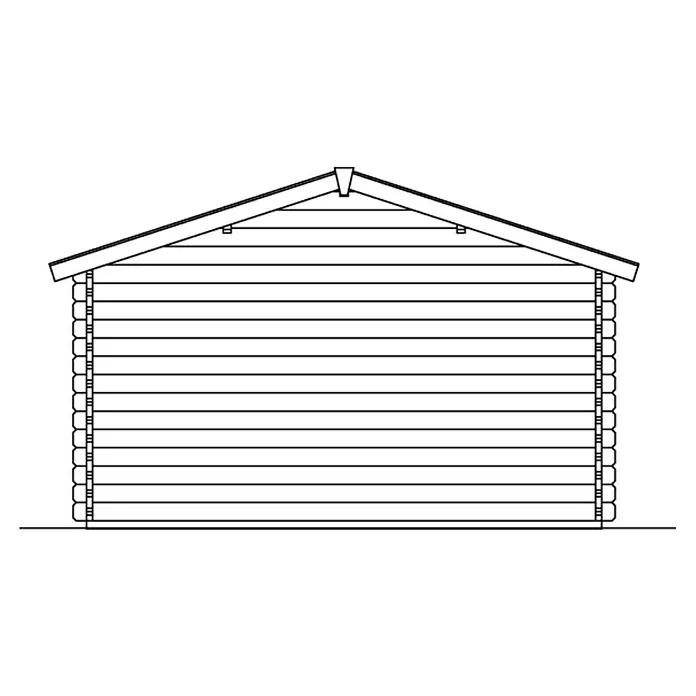 Skan Holz Gartenhaus Trondheim 1 - B x T: 420 x 400 cm, Holz, 11,4 m², Wandstärke: 45 mm - Skizze
