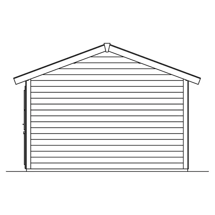 Skan Holz Garage Varberg 1 - B x T: 370 x 525 cm, Einfahrtshöhe: 198 cm, Schiefergrau - Skizze