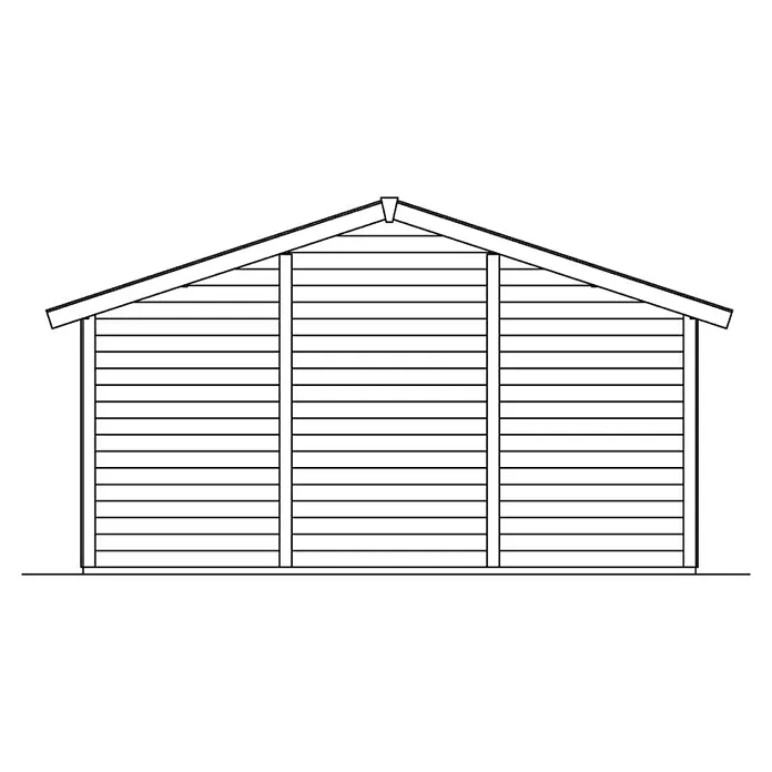 Skan Holz Garage Varberg 2 - B x T: 500 x 525 cm, Schwedenrot - Skizze