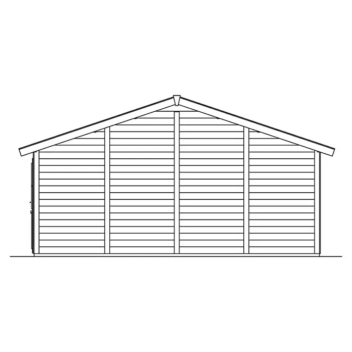 Skan Holz Garage Varberg 3 - B x T: 570 x 525 cm, Einfahrtshöhe: 198 cm, Schiefergrau - Skizze