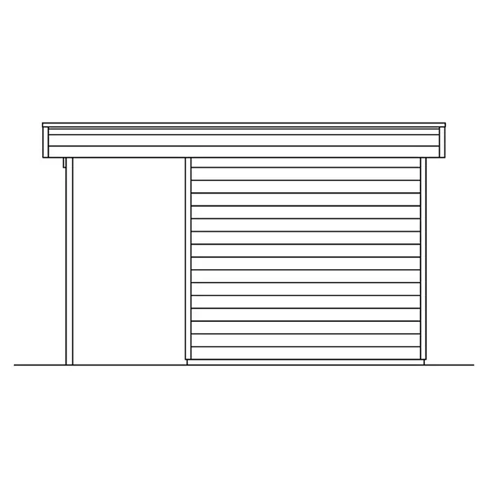 Skan Holz Gartenhaus Venlo 2 - B x T: 420 x 290 cm, Holz, 9,5 m², Schiefergrau - Skizze