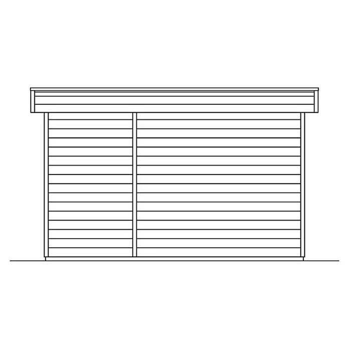 Skan Holz Gartenhaus Venlo 3 - B x T: 420 x 290 cm, Holz, 9,5 m², Wandstärke: 28 mm, Natur - Skizze