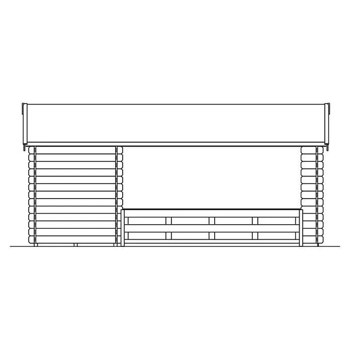 Skan Holz Gartenhaus Alicante - B x T: 420 x 553 cm, Holz, 19,5 m², Wandstärke: 28 mm - Skizze