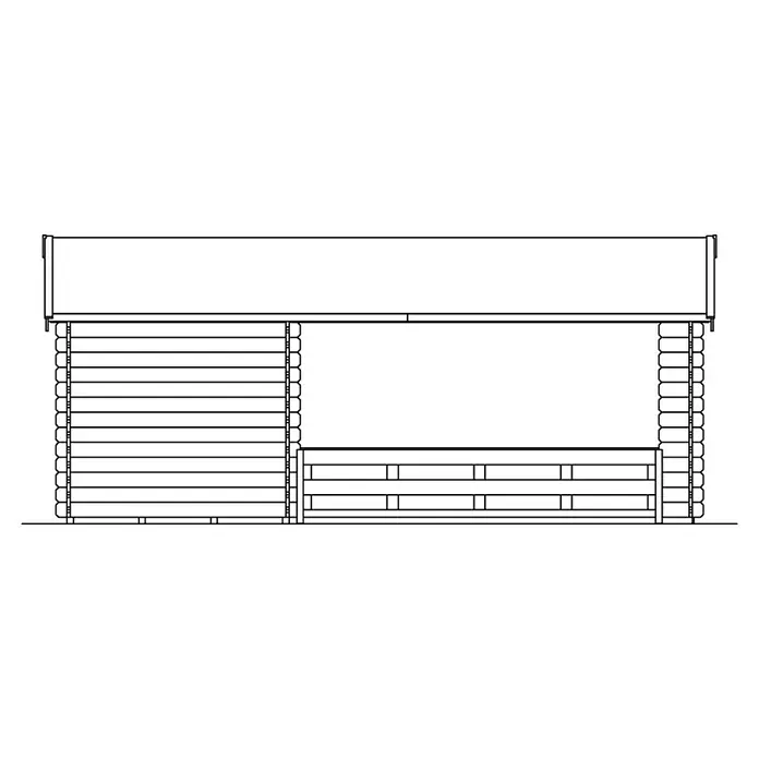 Skan Holz Gartenhaus Alicante - B x T: 420 x 603 cm, Holz, 21,4 m², Wandstärke: 28 mm - Skizze