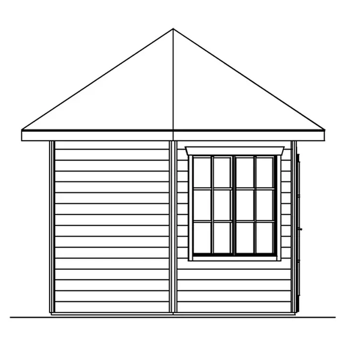 Skan Holz Gartenhaus Amelo - Holz, Schiefergrau - Skizze