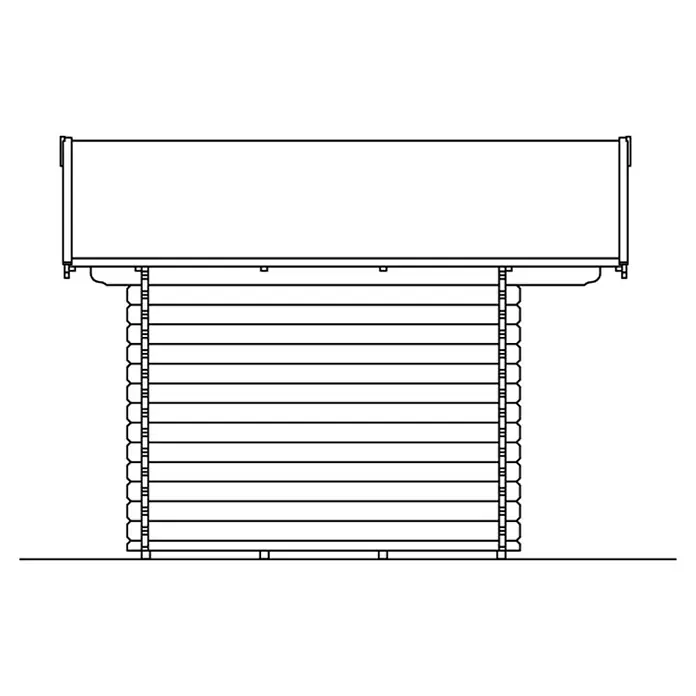 Skan Holz Gartenhaus Arosa 1 - B x T: 400 x 380 cm, Holz, 7,5 m², Wandstärke: 45 mm - Skizze