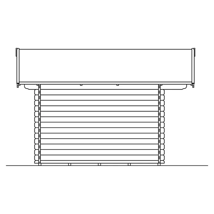 Skan Holz Gartenhaus Arosa 2 - B x T: 400 x 430 cm, Holz, 9 m², Wandstärke: 45 mm - Skizze