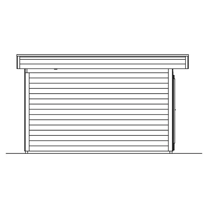 Skan Holz Gartenhaus Basel 2 - B x T: 460 x 440 cm, Holz, 15,96 m², Wandstärke: 45 mm - Skizze
