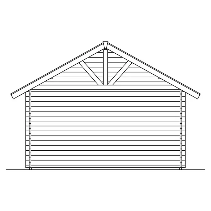Skan Holz Gartenhaus Bern 1 - B x T: 500 x 500 cm, Holz, 17,64 m², Wandstärke: 45 mm, 19 mm Dachschalung mit Konter- & Dachlattung - Skizze