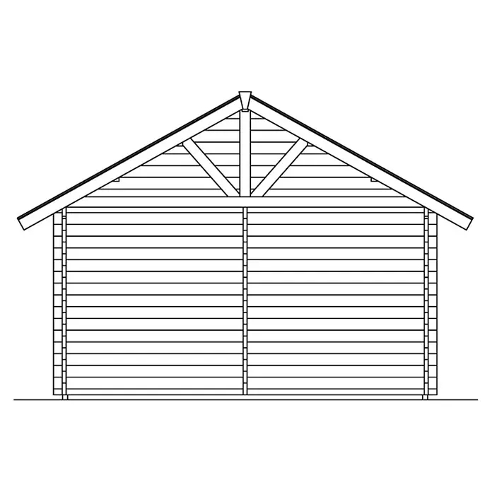 Skan Holz Gartenhaus Bern 2 - B x T: 500 x 640 cm, Holz, 23,52 m², Wandstärke: 45 mm, 19 mm Dachschalung mit Konter- & Dachlattung - Skizze