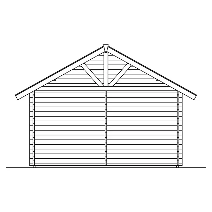 Skan Holz Gartenhaus Bern 4 - B x T: 500 x 740 cm, Holz, 27,72 m², Wandstärke: 45 mm, 19 mm Dachschalung mit Konter- & Dachlattung - Skizze