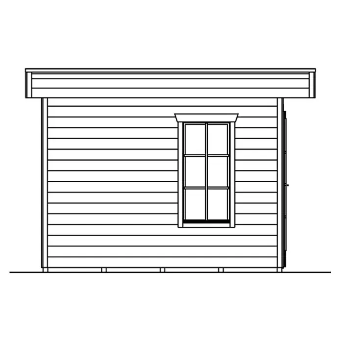 Skan Holz Gartenhaus Breda 1 - B x T: 420 x 360 cm, Holz, 11,4 m², Wandstärke: 28 mm, Grau - Skizze