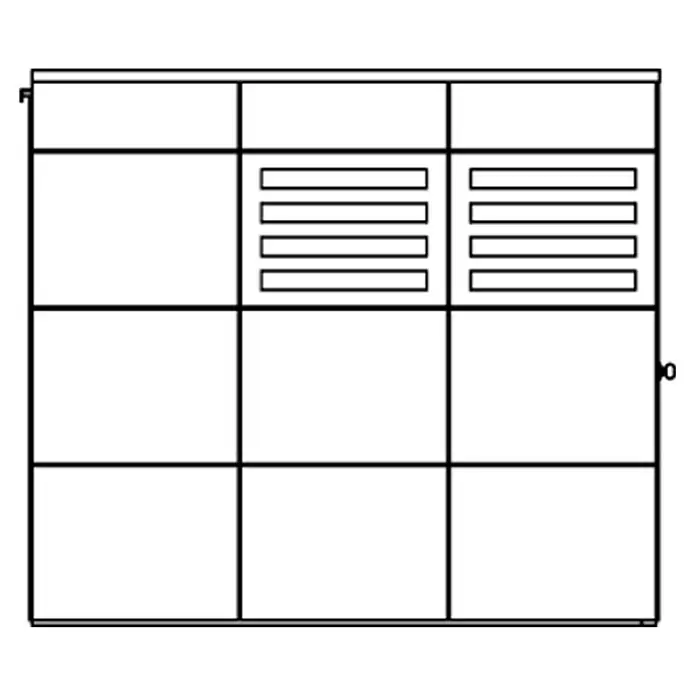 Skan Holz CrossCube Gartenhaus Brisbane 3 - B x T: 253 x 253 cm, Holz, 6,4 m², Wandstärke: 10 mm - Skizze