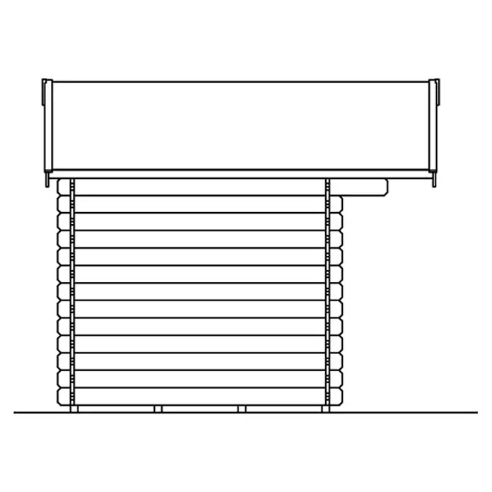 Skan Holz Gartenhaus Como 1 - B x T: 340 x 300 cm, Holz, 6 m², Wandstärke: 28 mm - Skizze
