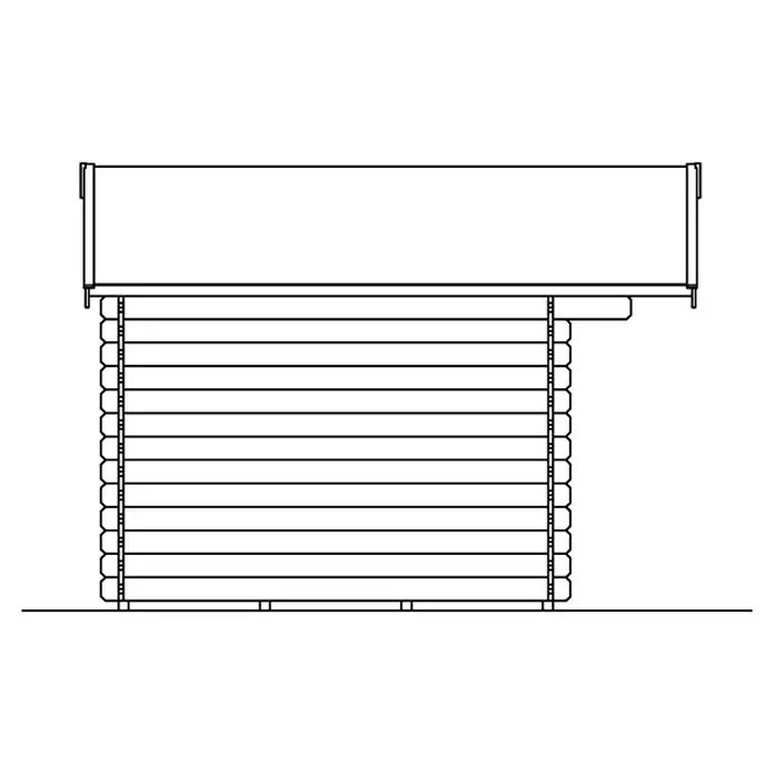 Skan Holz Gartenhaus Como 2 - B x T: 340 x 350 cm, Holz, 7,5 m², Wandstärke: 28 mm - Skizze