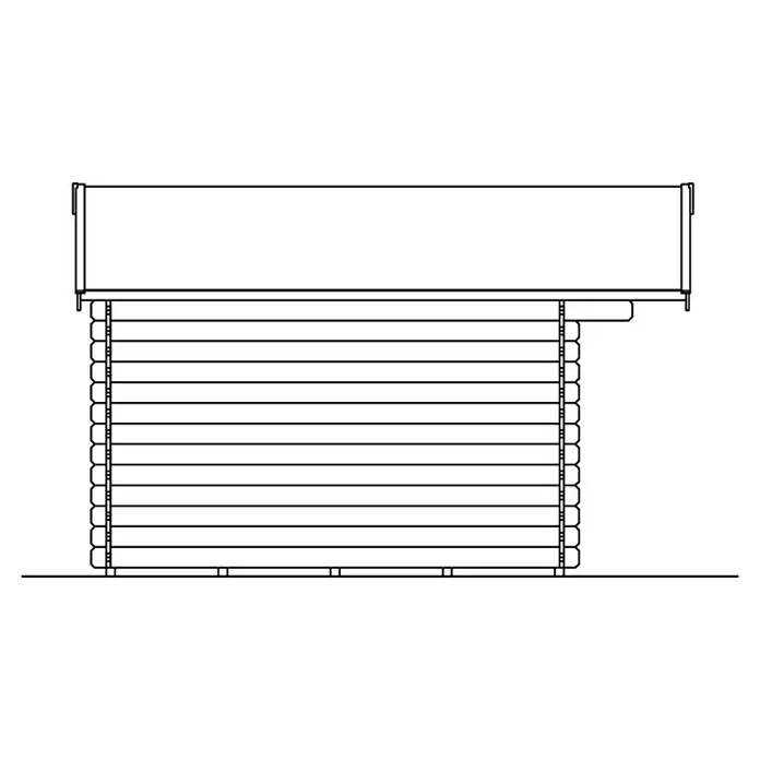 Skan Holz Gartenhaus Como 3 - B x T: 340 x 400 cm, 9 m², Wandstärke: 28 mm - Skizze