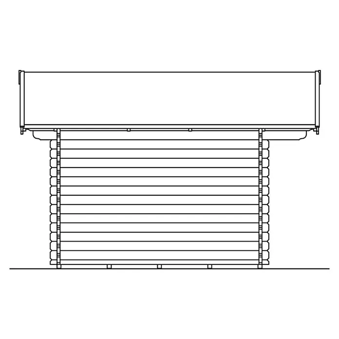Skan Holz Gartenhaus Davos 1 - B x T: 480 x 430 cm, Holz, 11,4 m², Wandstärke: 45 mm - Skizze
